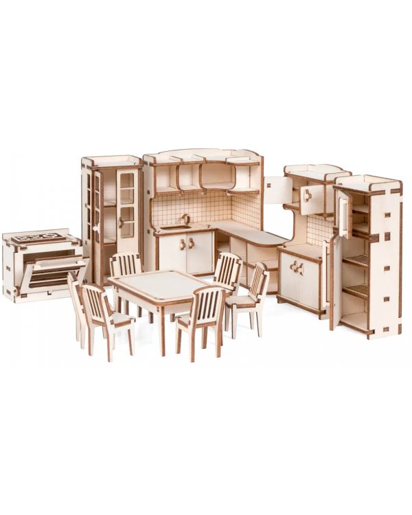 Набор кукольной мебели. Кухня для домика Венеция