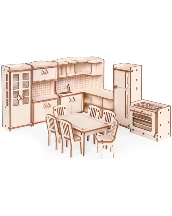 Набор кукольной мебели. Кухня для домика Венеция