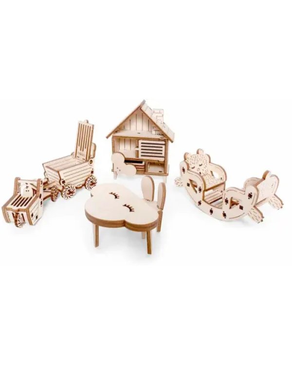 Большая Детская комната. Набор сборной кукольной мебели 