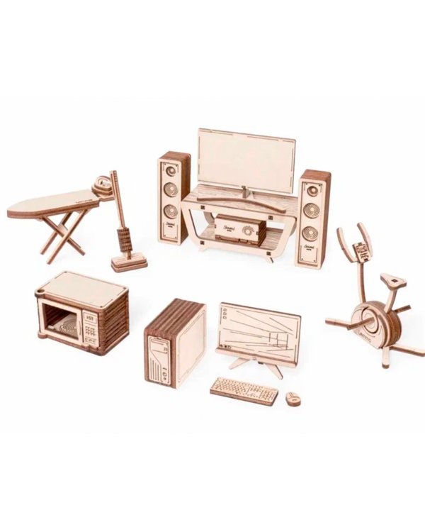 Бытовая техника для дома. Набор сборной кукольной мебели