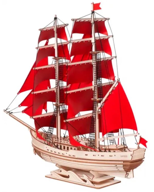 Сборная модель из дерева Корабль с парусами Секрет Океана