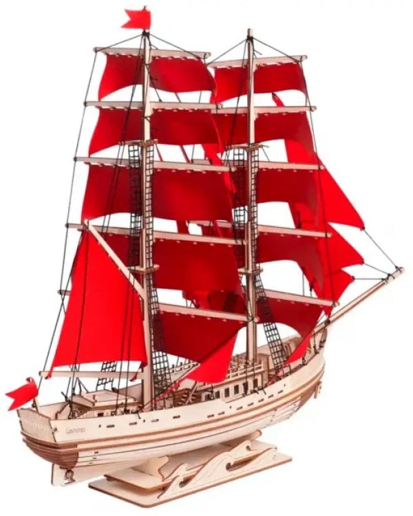 Сборная модель из дерева Корабль с парусами Секрет Океана