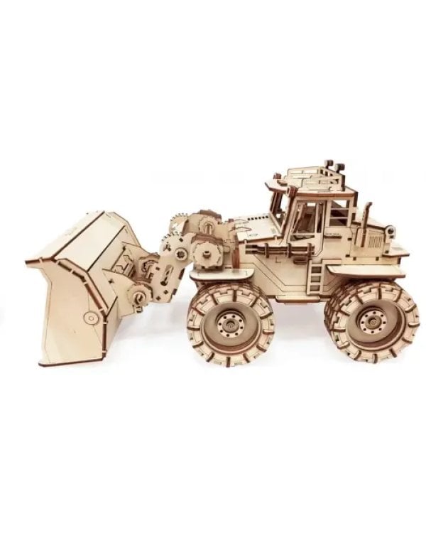 Конструктор 3D деревянный подвижный Трактор Бульдог