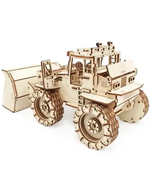Конструктор 3D деревянный подвижный Трактор Бульдог