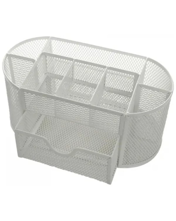 Подставка для канцелярских принадлежностей, 9 отделений, белая