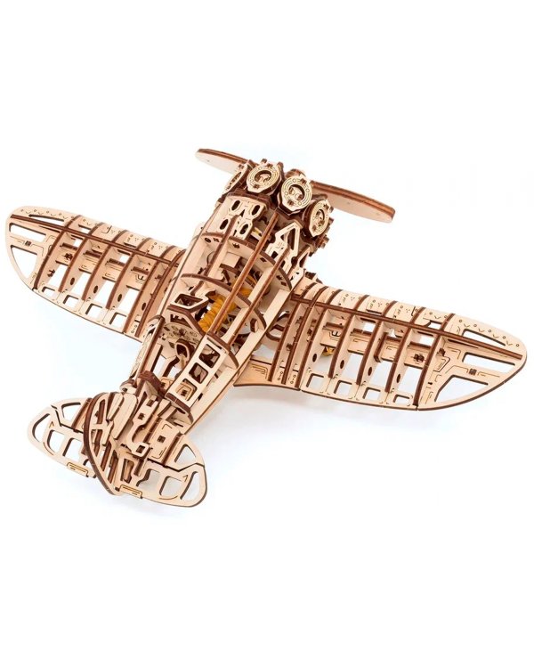 Конструктор деревянный 3D, сборная модель Самолет с мотором
