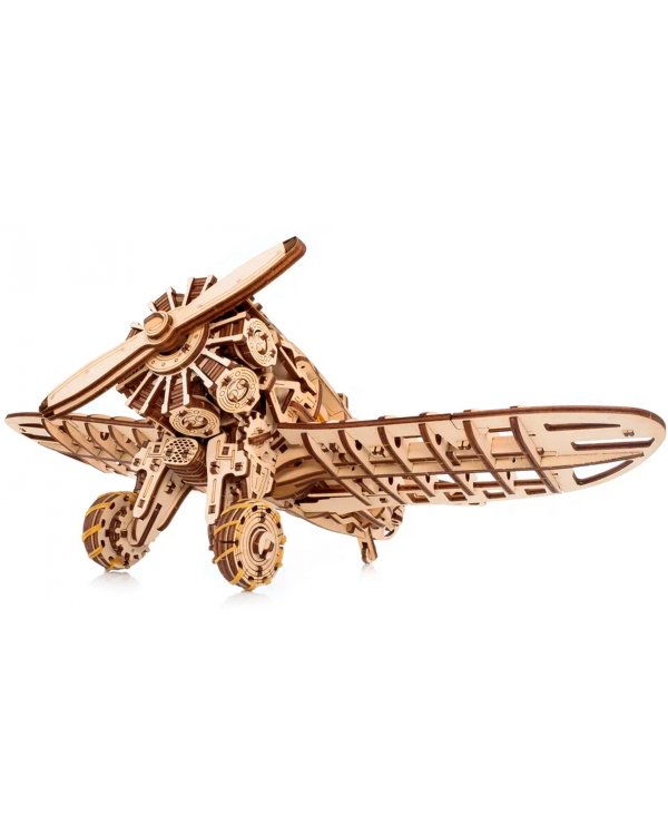Конструктор деревянный 3D, сборная модель Самолет с мотором
