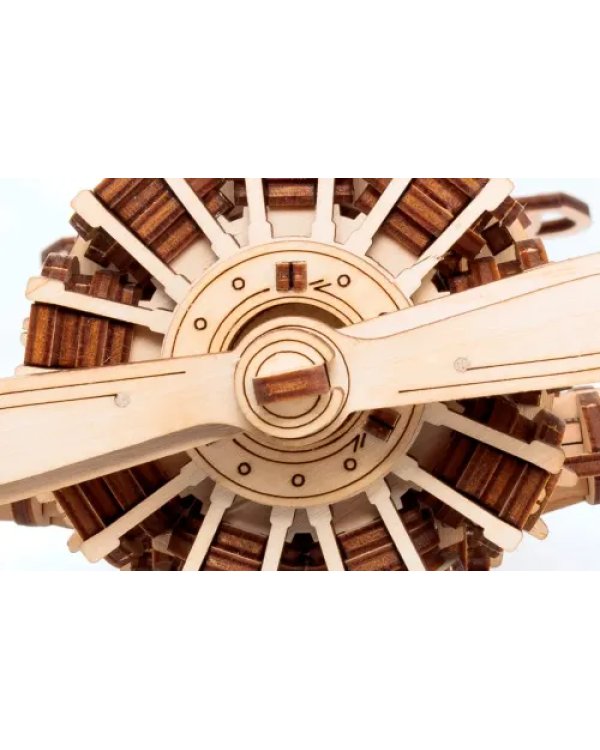 Конструктор деревянный 3D, сборная модель Самолет с мотором