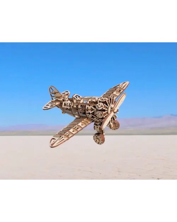 Конструктор деревянный 3D, сборная модель Самолет с мотором