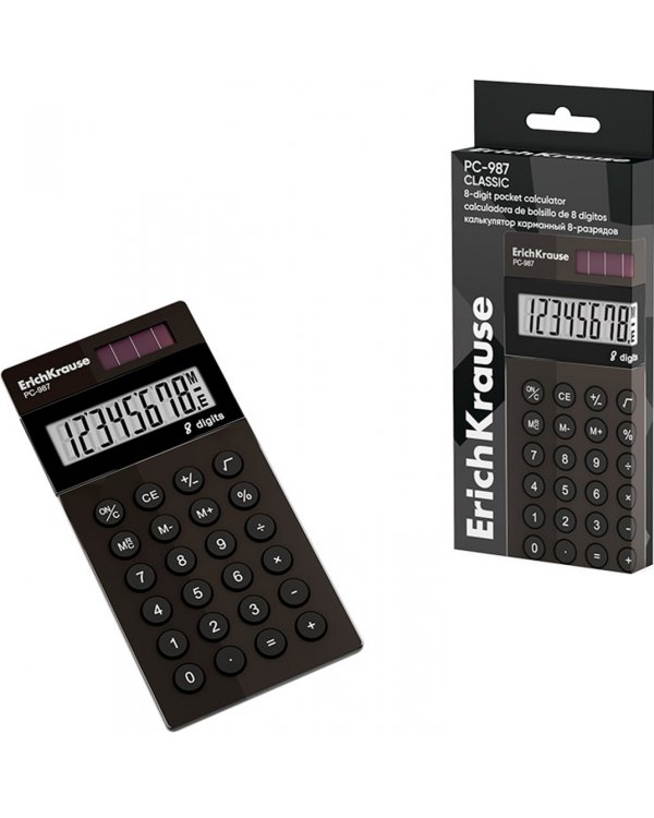 Калькулятор карманный 8-разрядов PC-987 Classic, черный