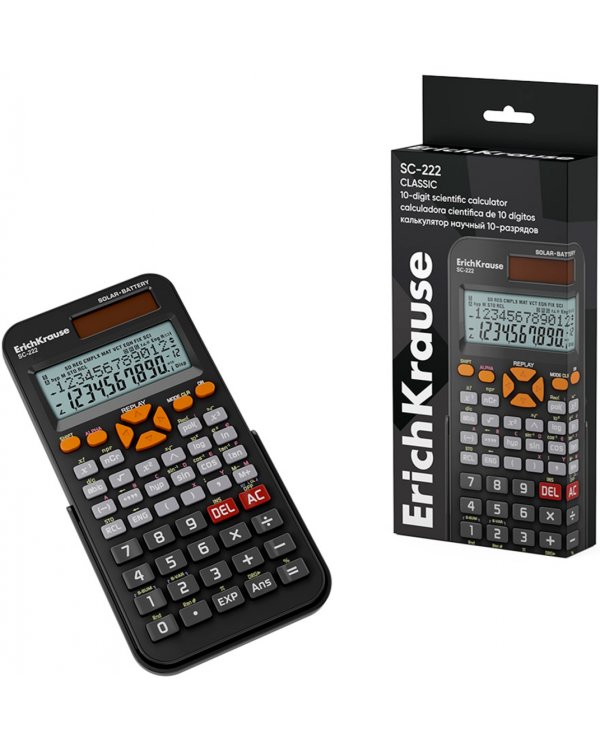Калькулятор научный 10-разрядов SC-222 Classic, 240 функций, черный