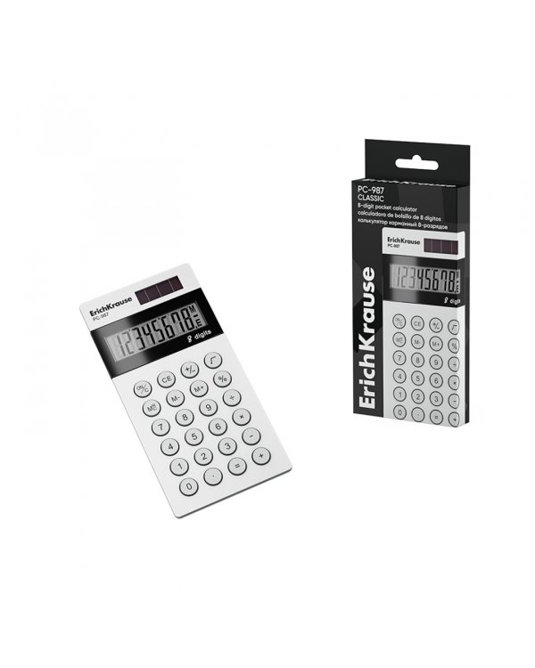 Калькулятор карманный 8-разрядов PC-987 Classic, белый