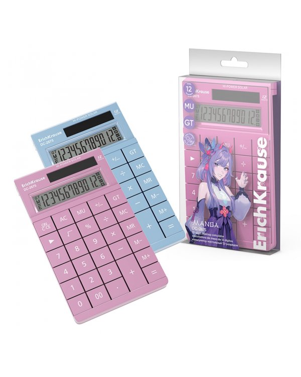 Калькулятор настольный 12-разрядов DC-2675 Manga, ассорти
