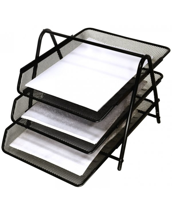 Лоток горизонтальный, черный, 3 штуки