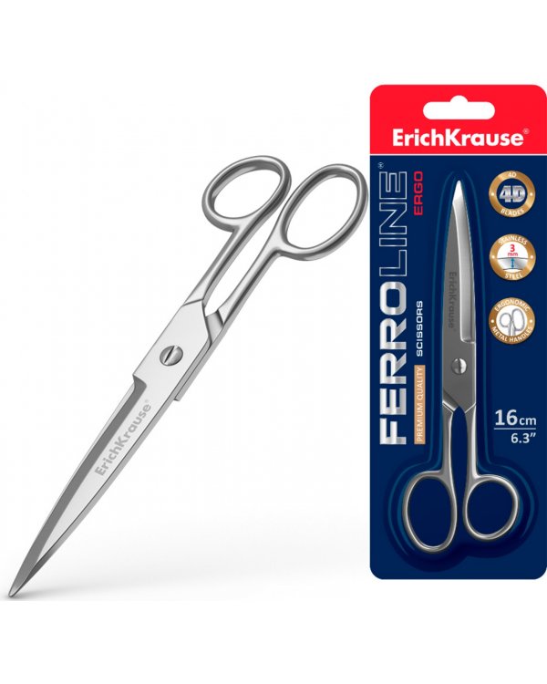 Ножницы Ferro, цельнометаллические, 16 см