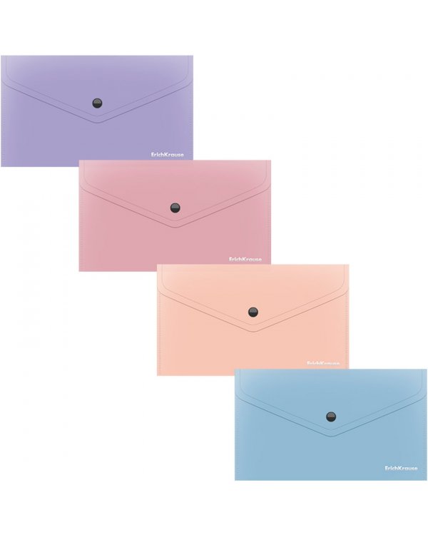 Папка-конверт на кнопке пластиковая Soft Manga, С6, ассорти