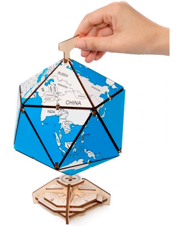 Конструктор деревянный 3D Глобус Икосаэдр с секретом