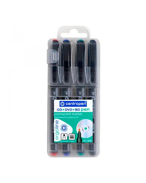 Набор маркеров для CD/DVD, круглый, 4 цвета