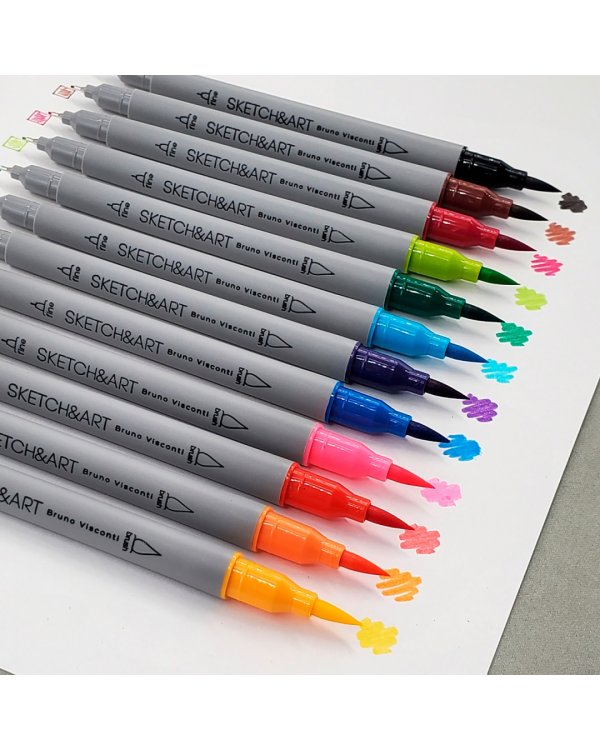 Набор двусторонних скетч-маркеров Sketch&amp;Art, 12 цветов