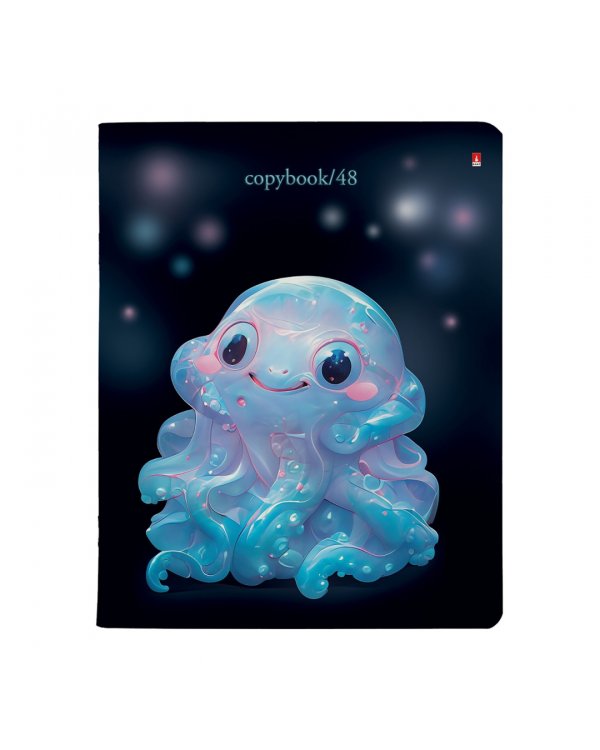 Тетрадь Octopus Party, 48 листов, клетка, в ассортименте