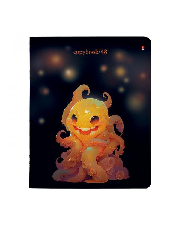 Тетрадь Octopus Party, 48 листов, клетка, в ассортименте