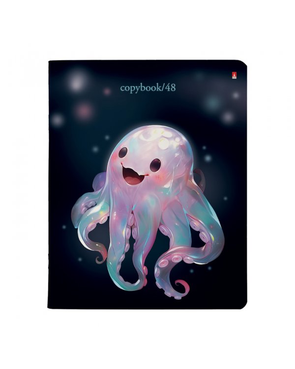 Тетрадь Octopus Party, 48 листов, клетка, в ассортименте