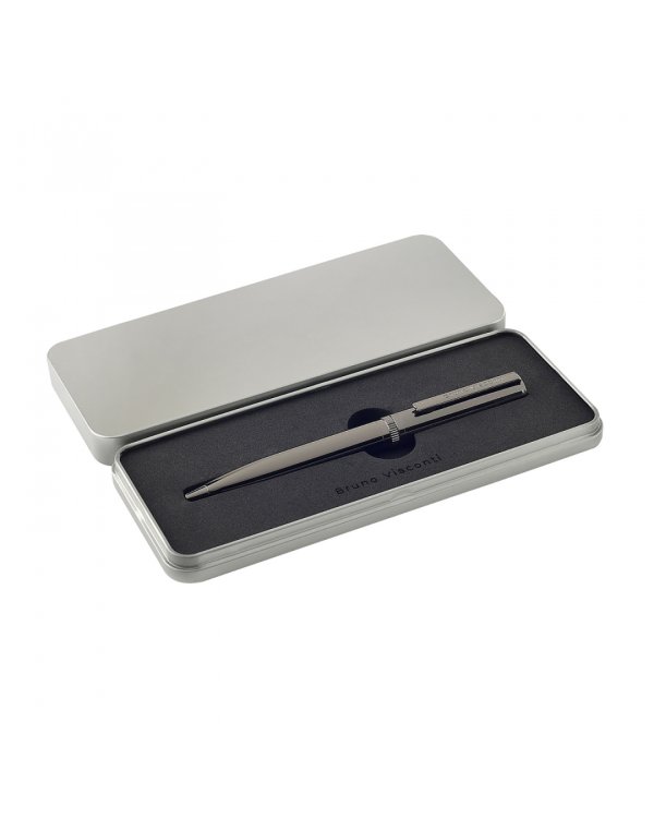 Ручка шариковая автоматическая Boston, синяя, цвет корпуса черный, в футляре