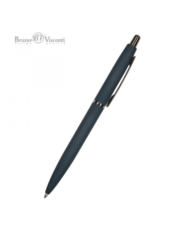 Ручка шариковая автоматическая San Remo, синяя, цвет корпуса темно-синий, в футляре