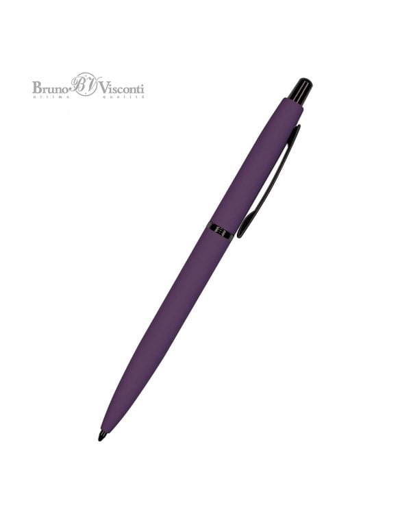 Ручка шариковая автоматическая San Remo, синяя, цвет корпуса фиолетовый, в футляре
