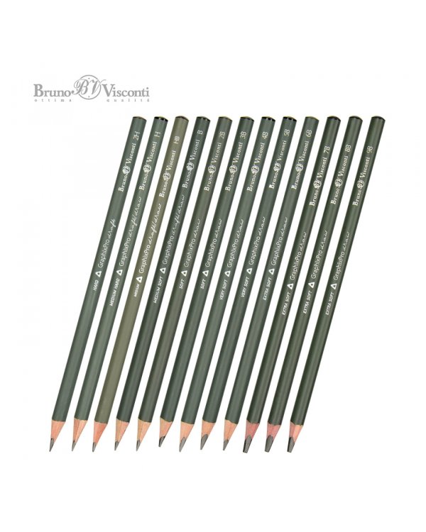 Набор чернографитовых карандашей GraphixPro, 12 штук