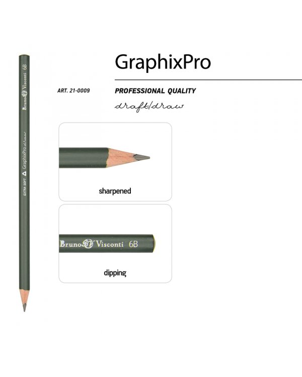 Набор чернографитовых карандашей GraphixPro, 12 штук
