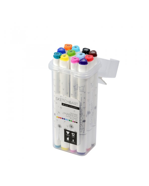 Набор двусторонних скетч-маркеров Sketch&amp;Art, 12 цветов