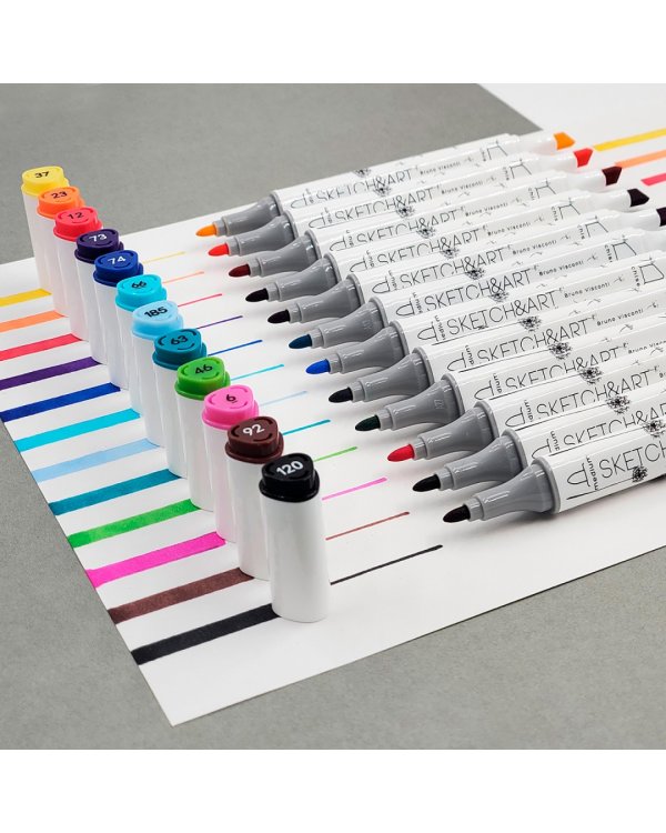 Набор двусторонних скетч-маркеров Sketch&amp;Art, 12 цветов