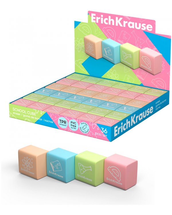 Ластик School cube, в ассортименте