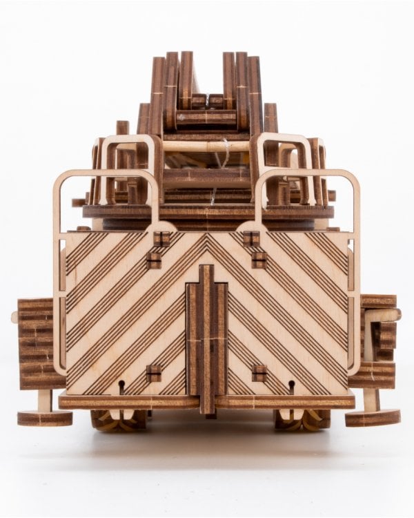 Сборная модель деревянная 3D Пожарная машина с лестницей