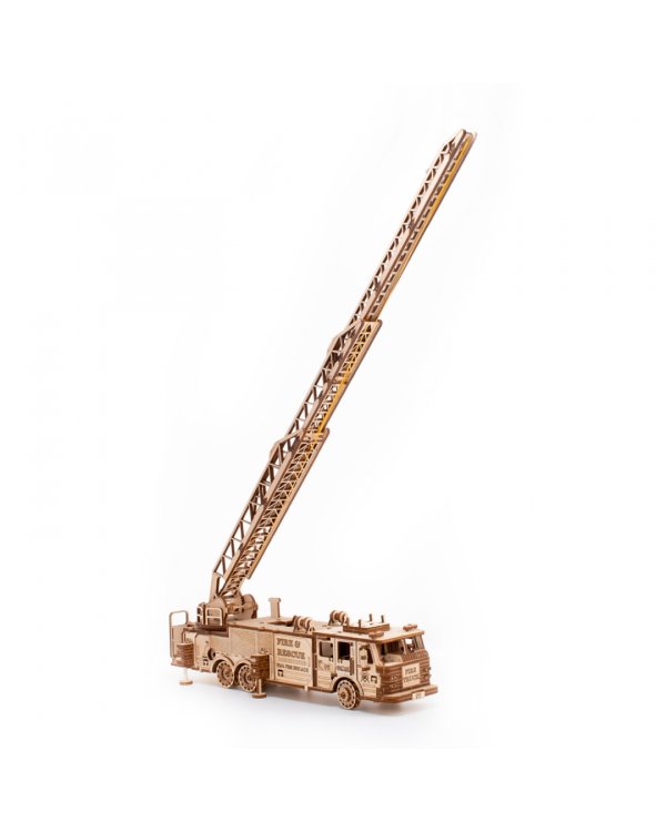 Сборная модель деревянная 3D Пожарная машина с лестницей