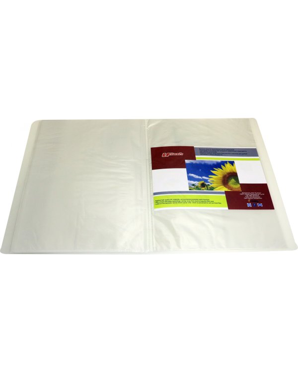 Папка пластиковая, белая, полупрозрачная, А4, 40 файлов