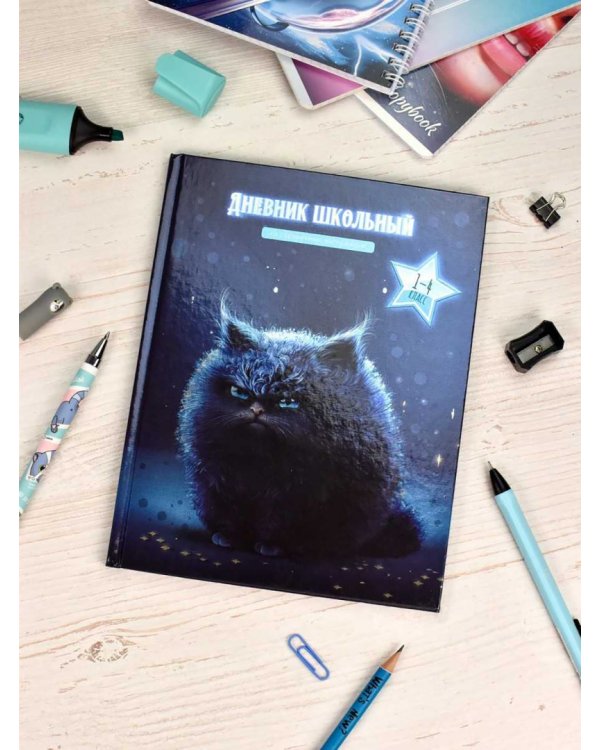 Дневник школьный для 1-4 классов Кот