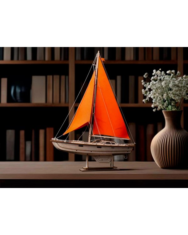 Сборная модель из дерева. Парусная яхта "Оранжевый бриз"