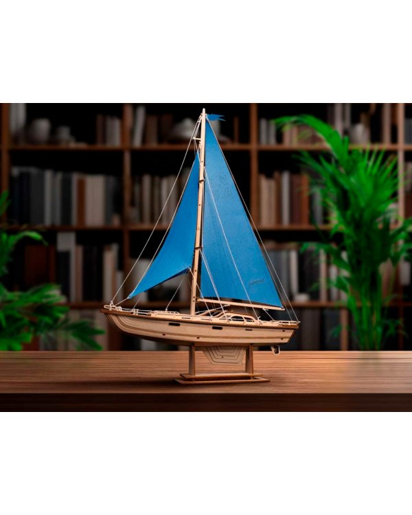 Сборная модель из дерева. Парусная яхта "Лазурный ветер"