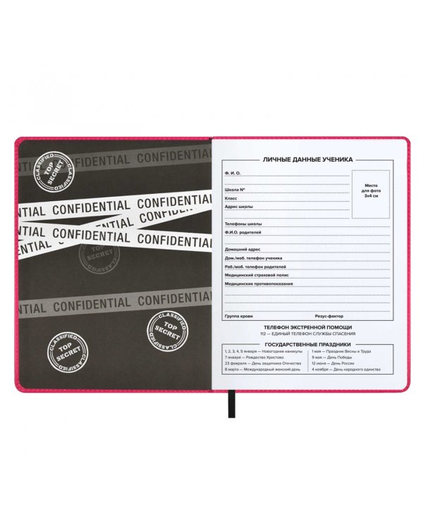 Дневник школьный Конфиденциально