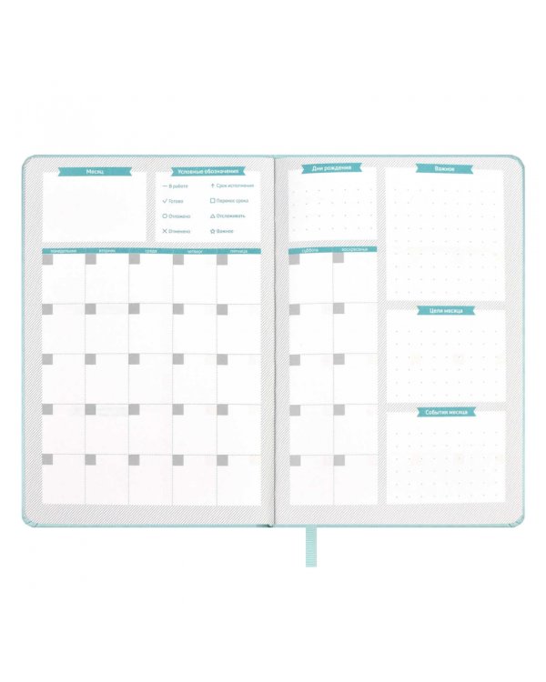 Планинг школьный Плонже мятный, А5, 80 листов