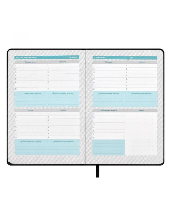 Планинг школьный Плонже чёрный, А5, 80 листов