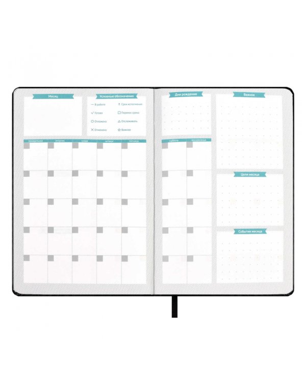 Планинг школьный Плонже чёрный, А5, 80 листов