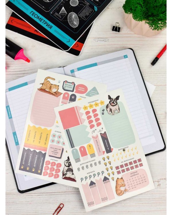 Планинг школьный Плонже чёрный, А5, 80 листов