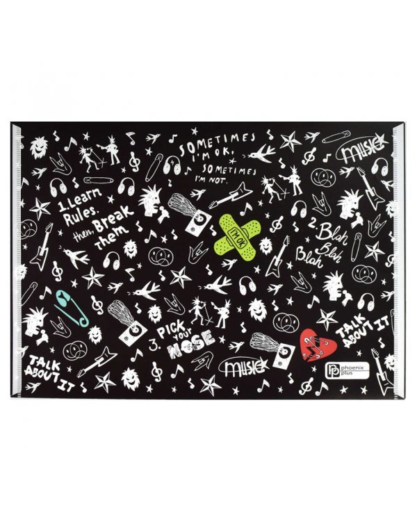 Папка для школьных тетрадей пластиковая Панк 2, А4