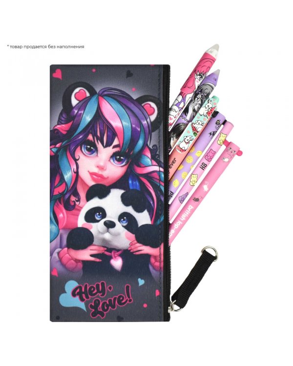 Пенал школьный Девушка с пандой