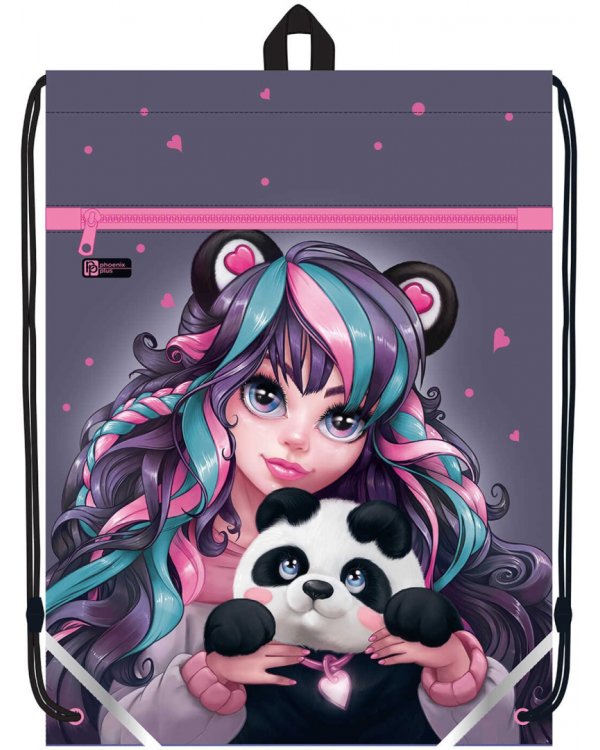 Мешок для сменной обуви Девушка с пандой