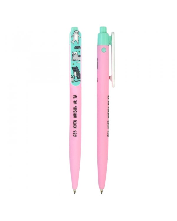 Ручка шариковая автоматическая Жизнь животных, синяя, в ассортименте