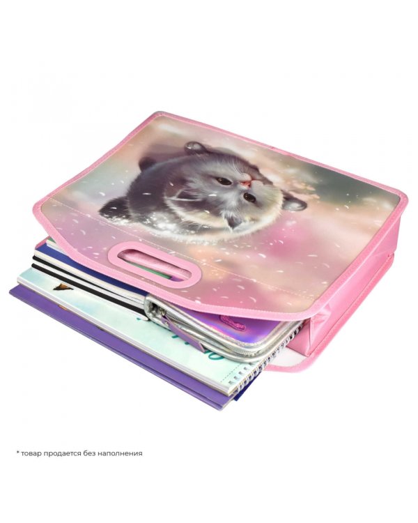 Папка для школьных тетрадей пластиковая Кот, А4